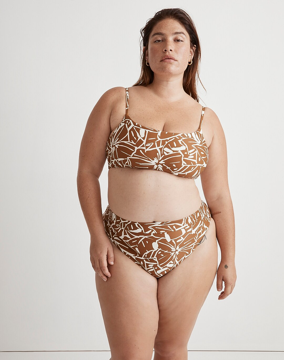 Plus Tie-Back Bikini Top in Abstract Flora | Madewell