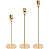 Candlestick Holders,Set of 3 Gold Brass Candlestick Stand for Anniversary Celebration Dinning Cof... | Amazon (US)