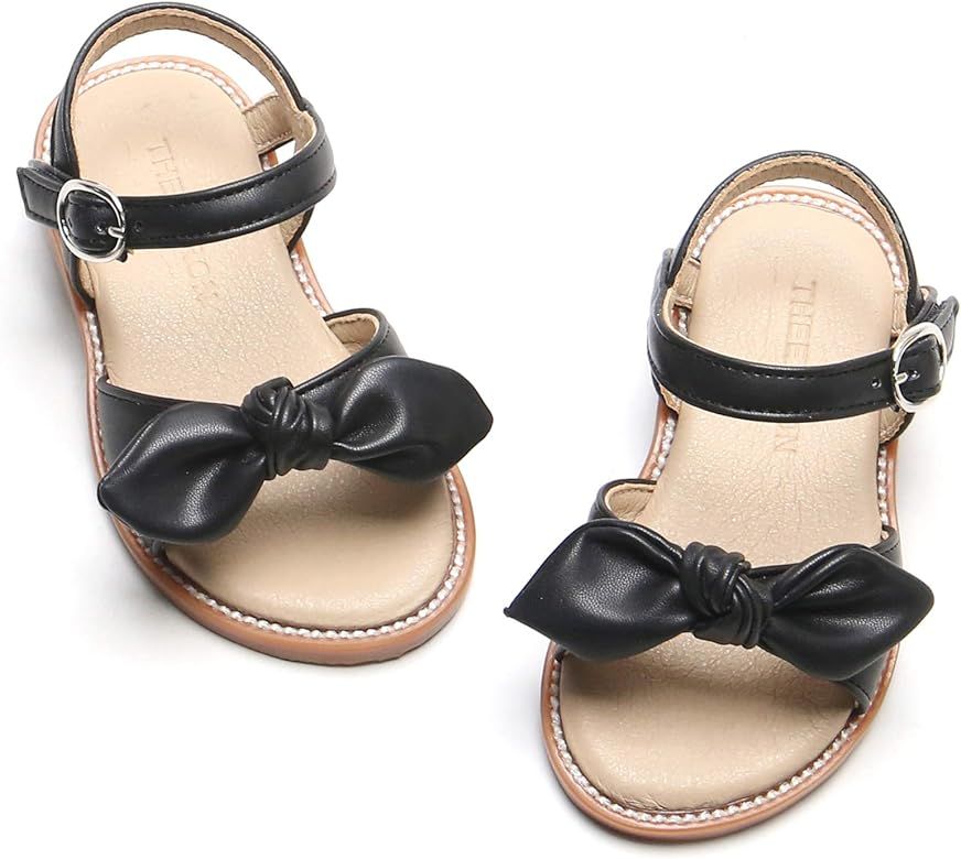 Girl's Toddler/Little Kid Classic Sandals Flat Summer Dress Shoes | Amazon (US)