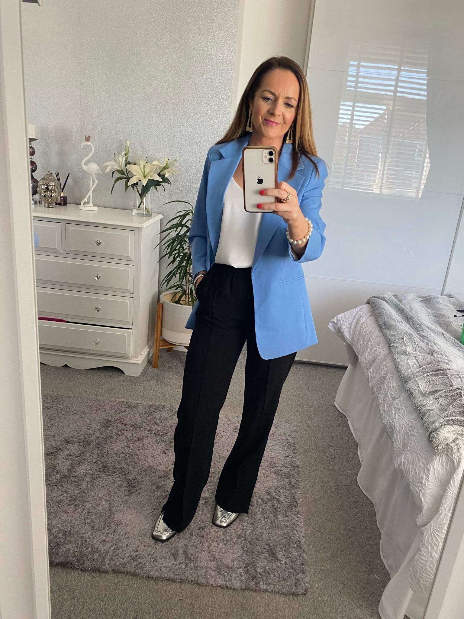 Classic style. Easy to wear separates. Spring blazer teamed with floaty black trousers, cami or tee (keep it simple) and a splash of metallic footwear! 

#LTKworkwear #LTKFind #LTKSeasonal