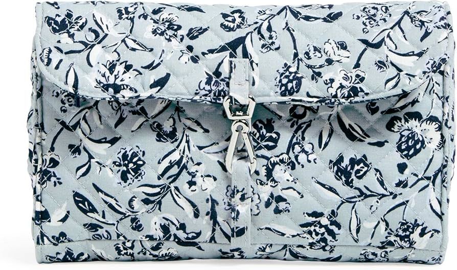 Vera Bradley Women's Cotton Roll-up Tech Organizer, Perennials Gray - Recycled Cotton, One Size | Amazon (US)