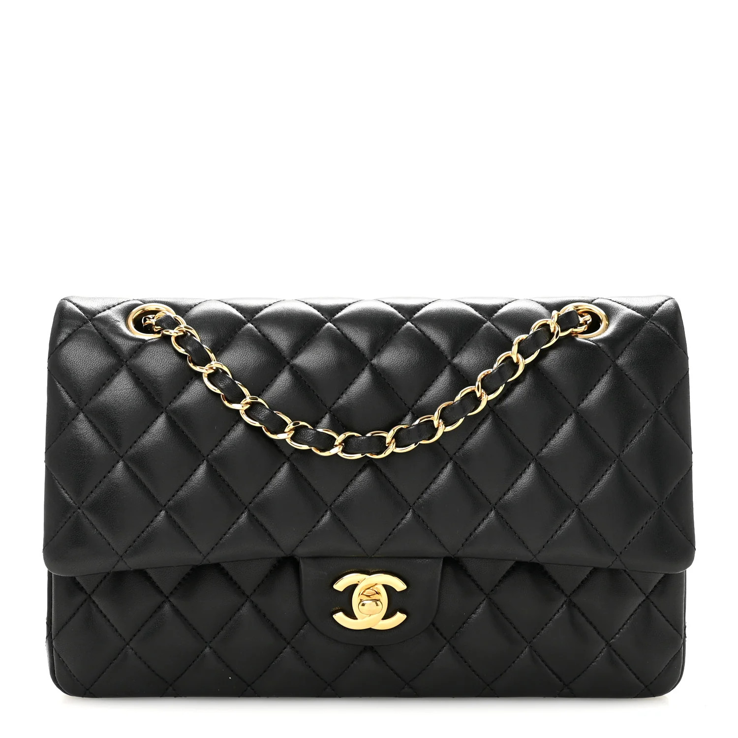 Chanel Lambskin Quilted Medium Double Flap Black 1902886 | FASHIONPHILE (US)