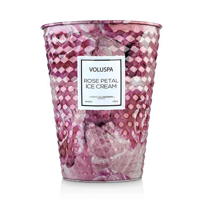 Voluspa Rose Petal Ice Cream  Embossed Large Tin Candle | Bloomingdale's (US)
