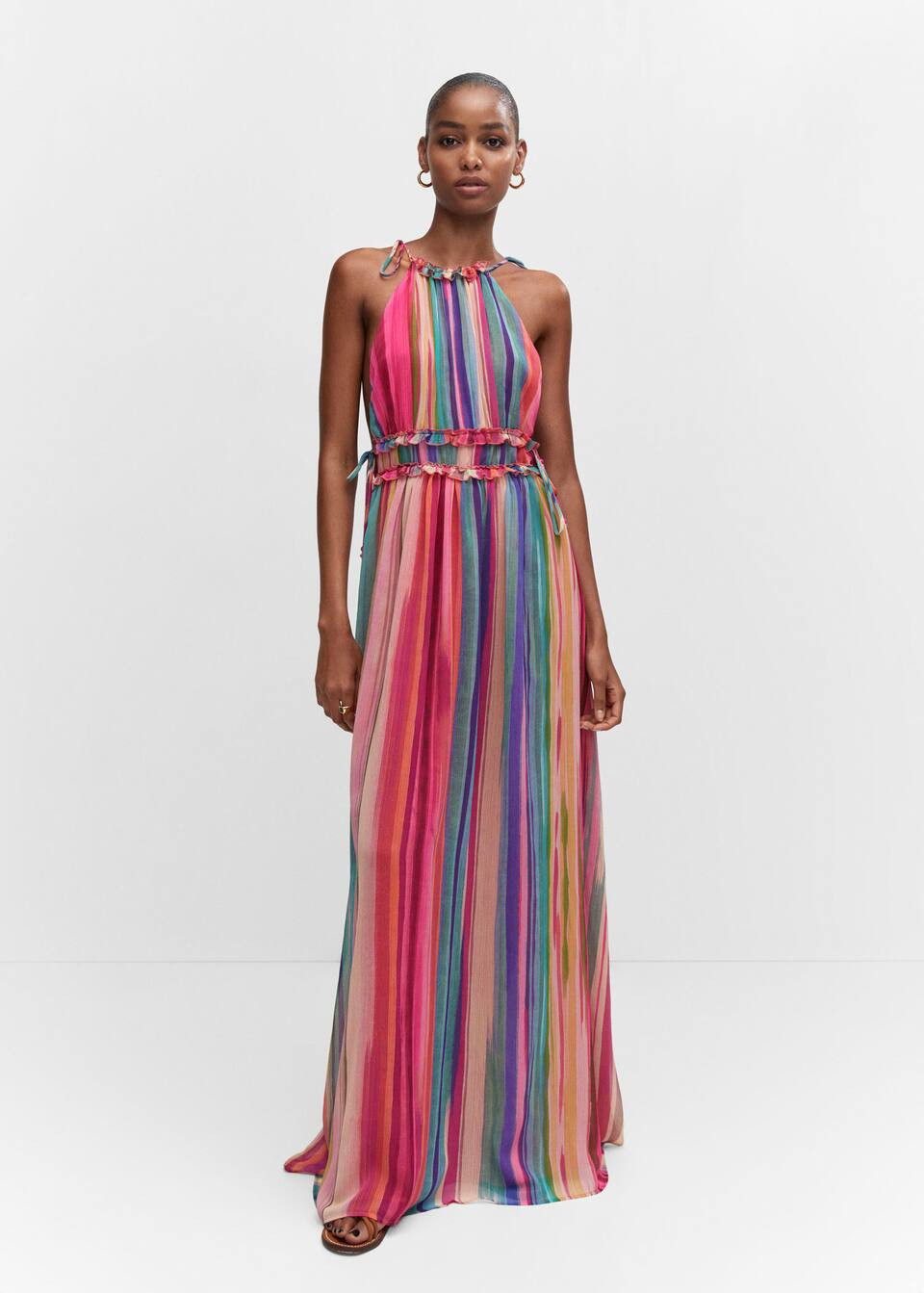 Striped long dress | MANGO (UK)