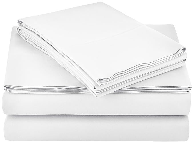 AmazonBasics Microfiber Sheet Set - Queen, Bright White | Amazon (US)