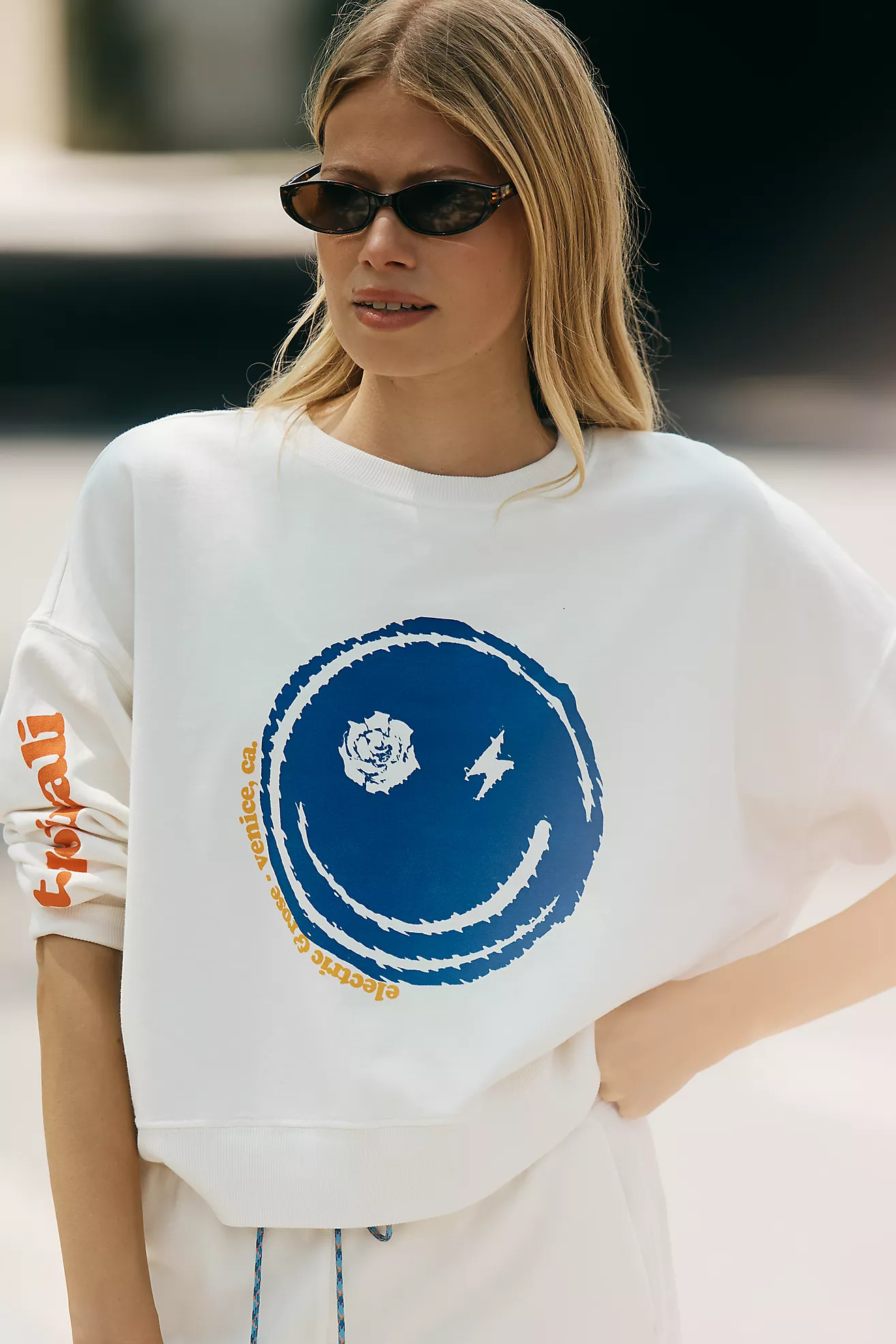 Electric & Rose Smiley Graphic Sweatshirt | Anthropologie (US)