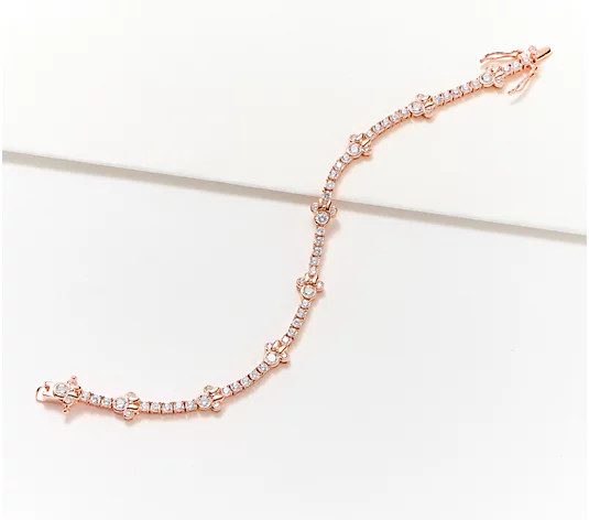 Diamonique's Disney Minnie Tennis Bracelet, Sterling Silver - QVC.com | QVC