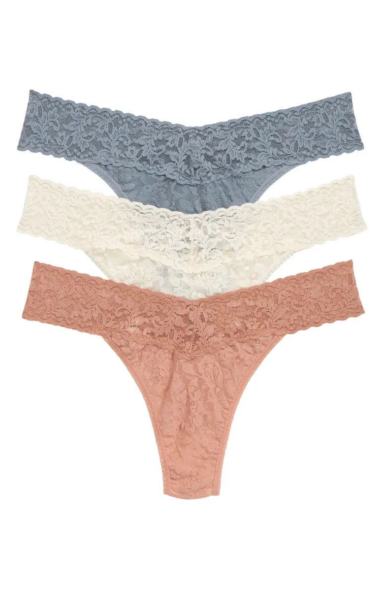 3-Pack Original Rise Lace Thongs | Nordstrom