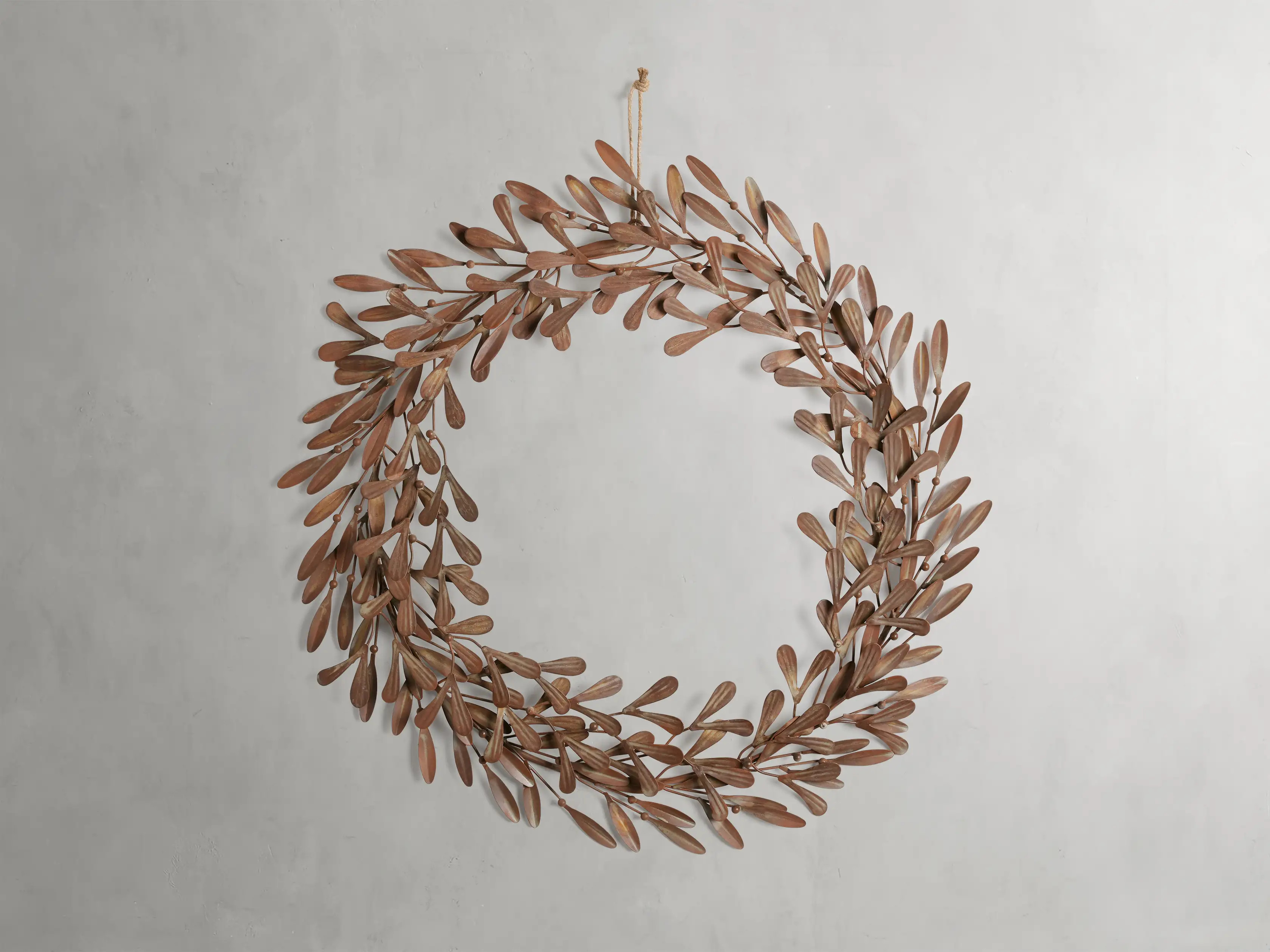 Mistletoe Leaf Wreath in Rust Pink | Arhaus