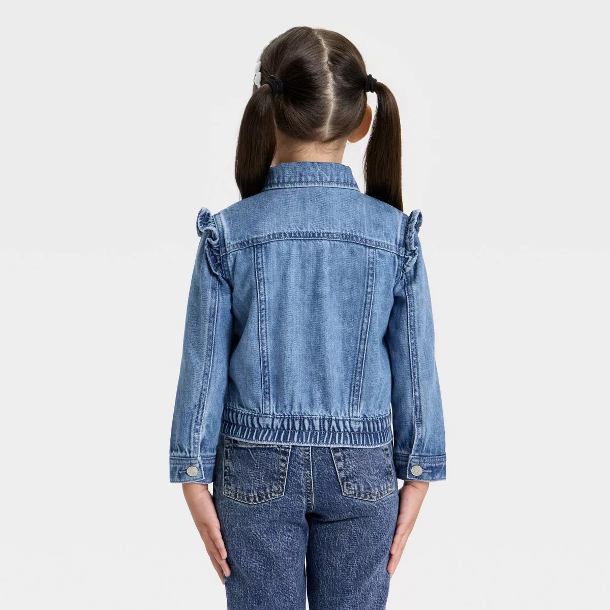 Toddler Girls' Ruffle Denim Jacket - Cat & Jack™ Medium Wash | Target