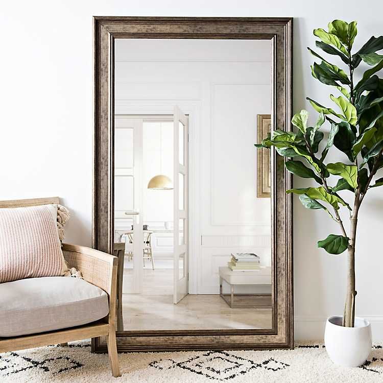 Textured Silver Framed Mirror, 45.4x75.4 in. | Kirkland's Home