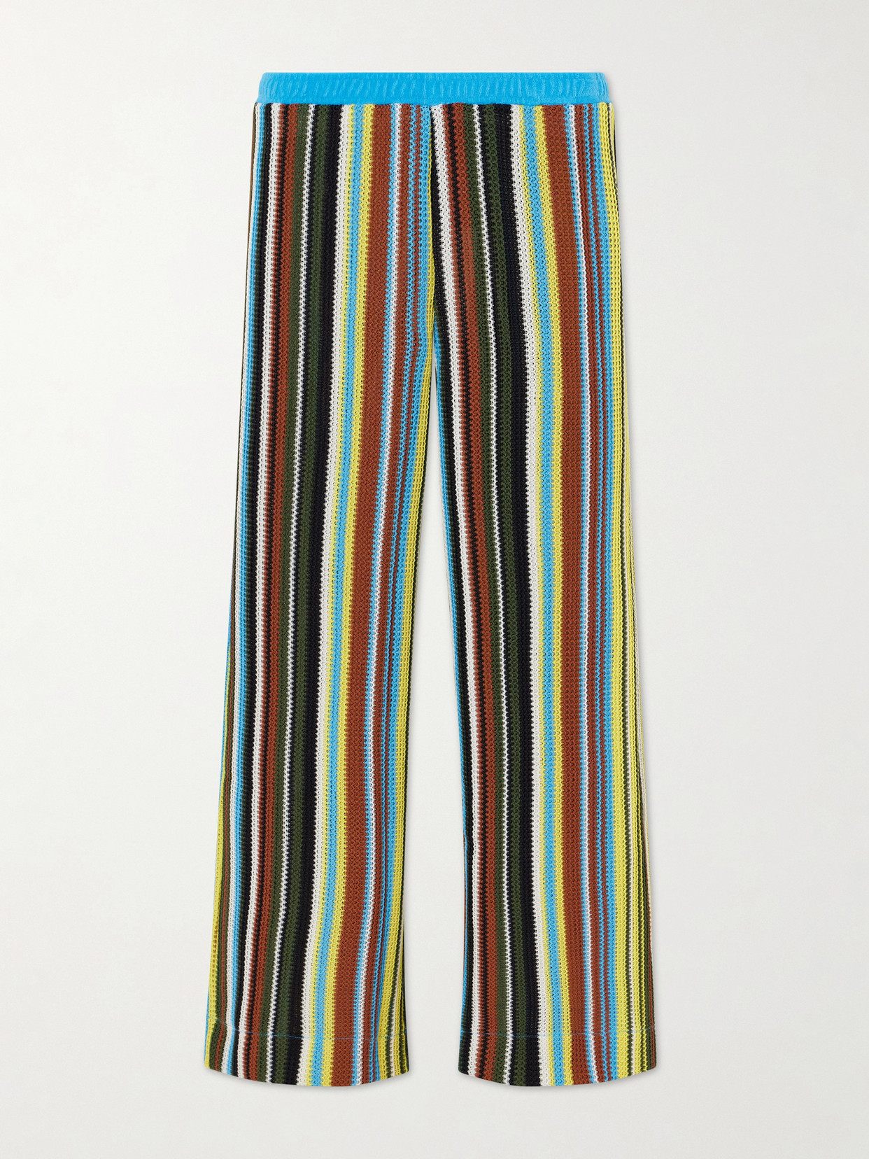 STAUD - Ali Striped Knitted Straight-leg Pants - Multi | NET-A-PORTER (US)