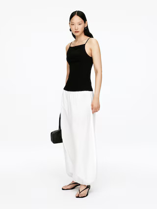 Balloon-Leg Poplin Trousers – White – Women – ARKET GB | Arket UK