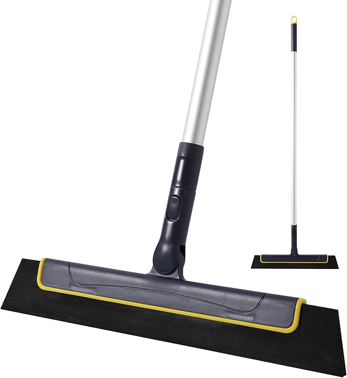 Yocada Floor Squeegee Broom EVA Foam Blade Aluminum Pole | Shower Bathroom Kitchen Home Tile Pet ... | Amazon (US)