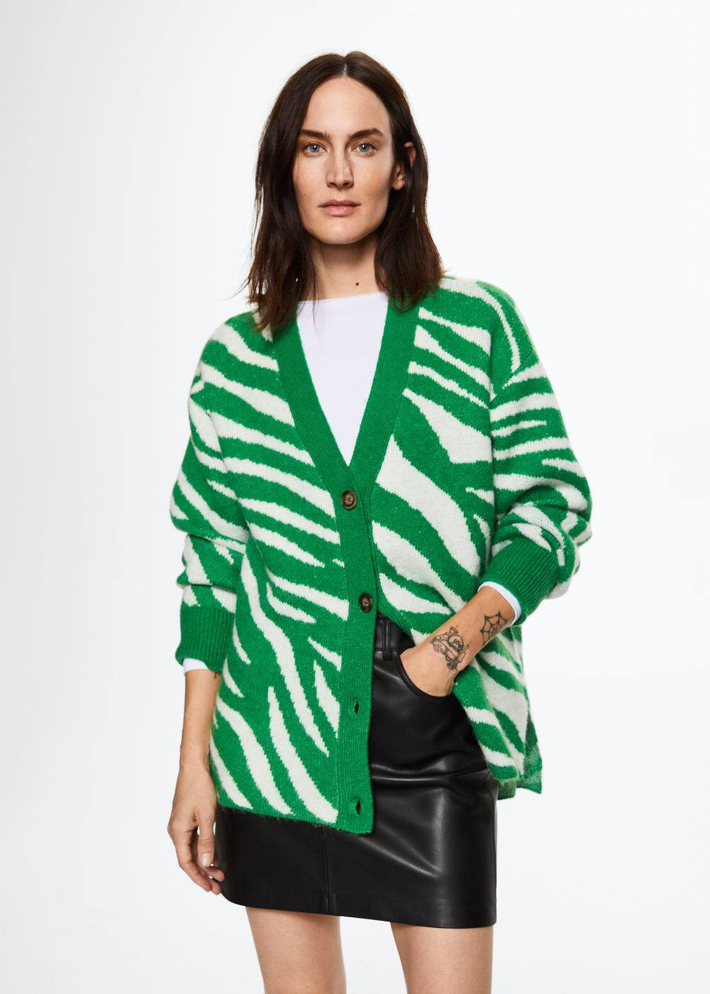 Animal print cardigan -  Women | Mango USA | MANGO (US)