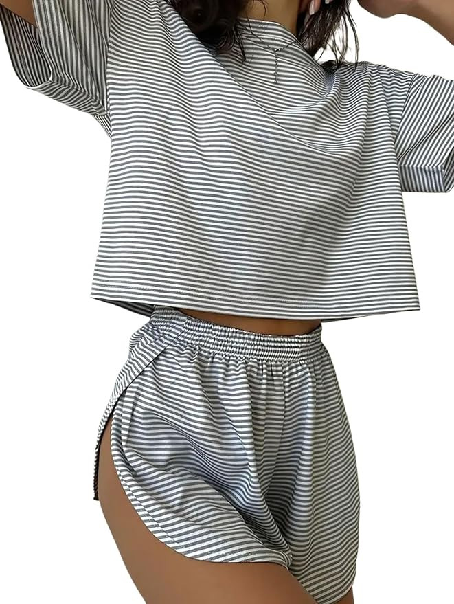 2 Piece Shorts Split Loungewear | Amazon (US)