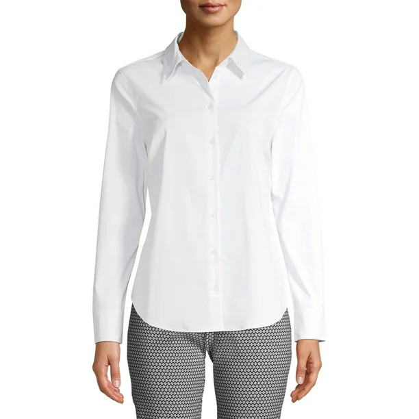 Time and Tru Women's Classic Career Shirt | Walmart (US)