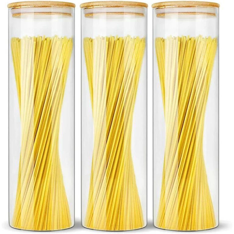 Glass Jars with Bamboo Lids EcoEvo, Glass Food Storage Containers, Large Glass Bamboo Jars with L... | Walmart (US)