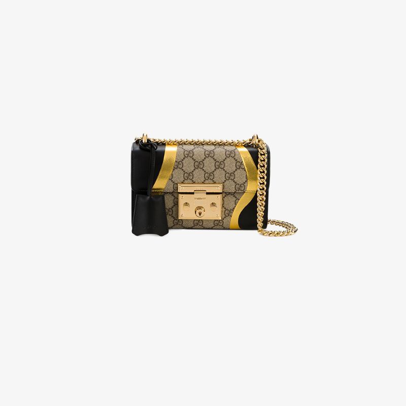 Gucci Padlock GG Supreme leather shoulder bag | Browns Fashion