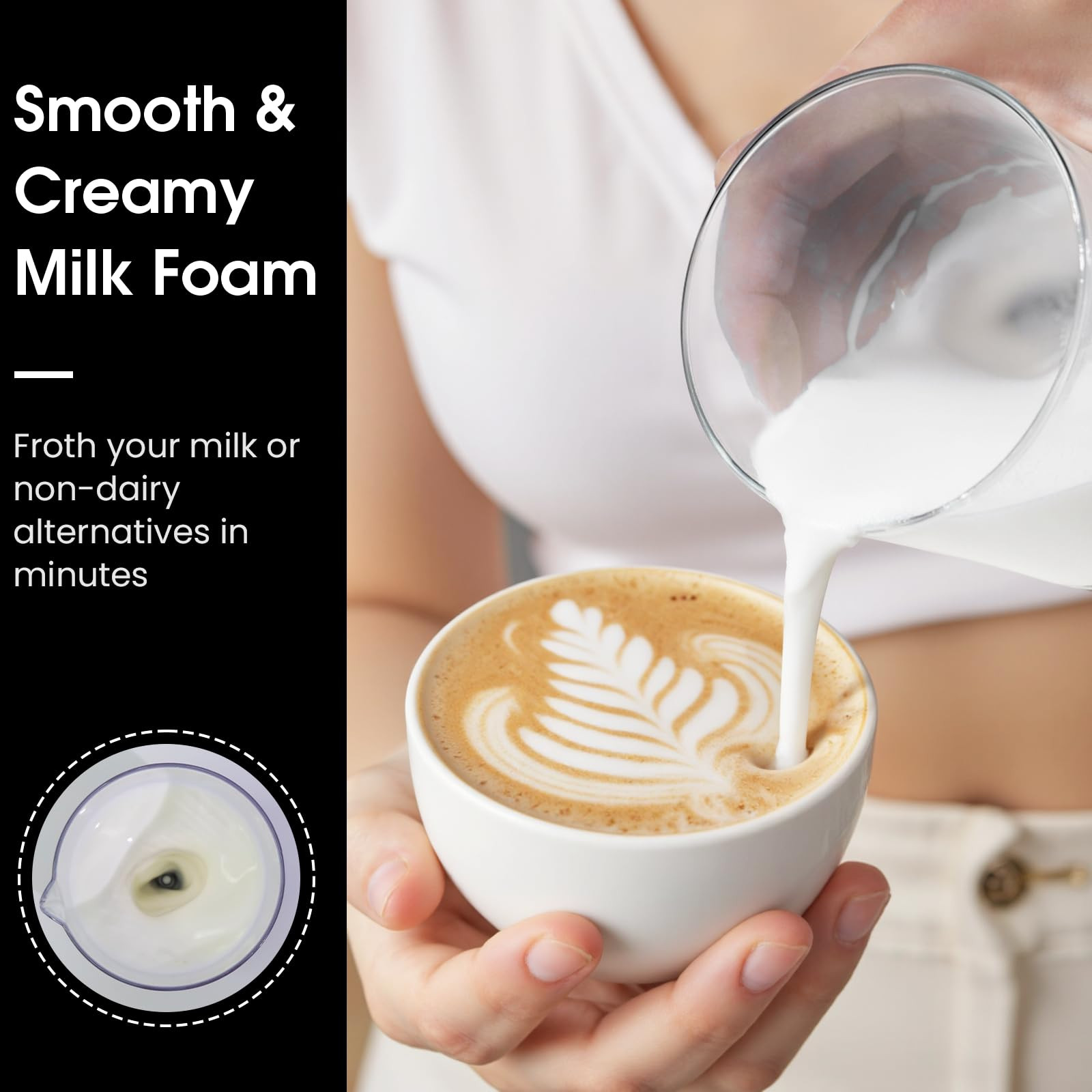 Electric Milk Frother, 9oz Automatic Cold Foam Maker Coffee Fother Handheld-free, Electric Whisk ... | Amazon (US)