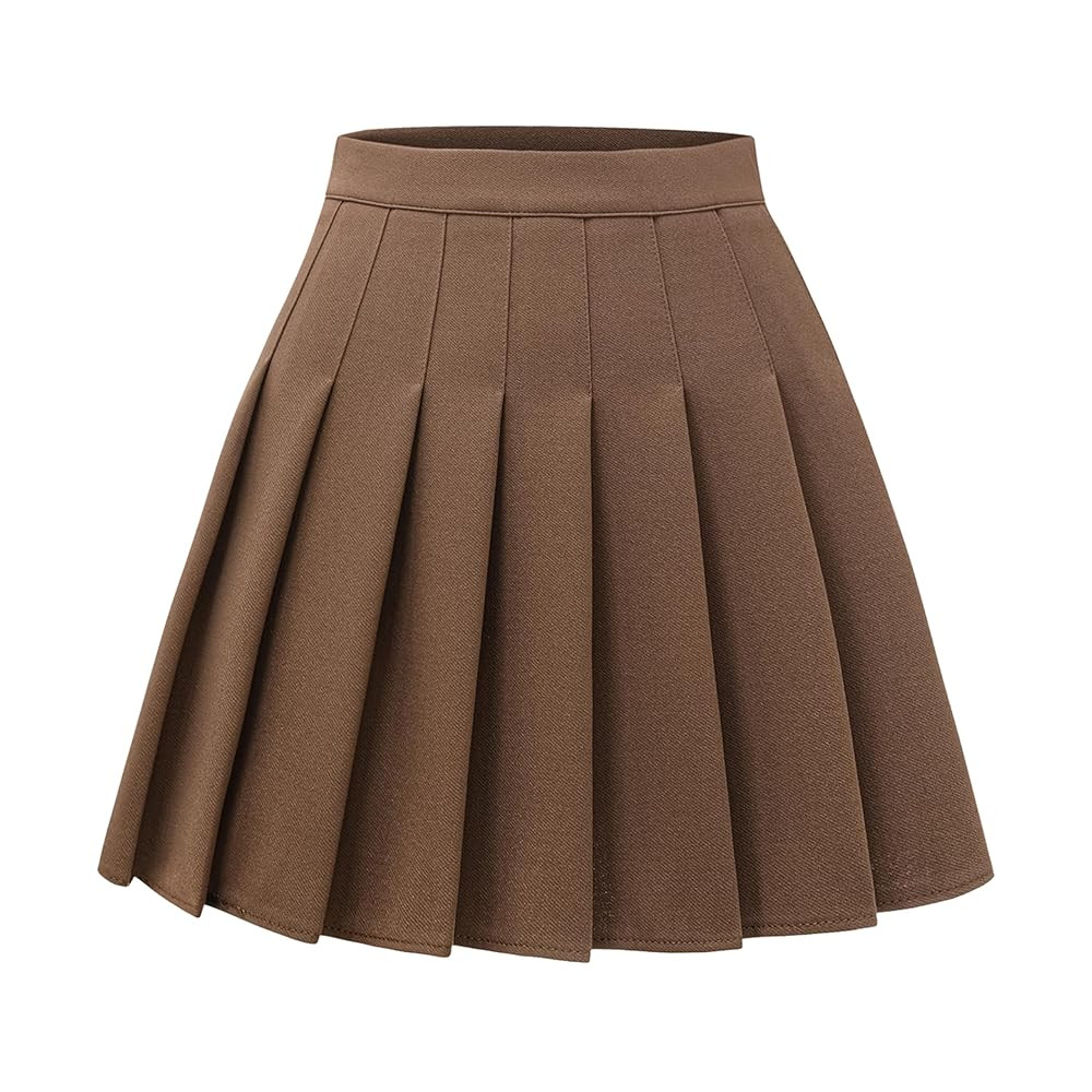 Women Pleated Skirt A-Line Short Mini Basic Skirt School Uniform Cheerleader Skirts Skater Skirt | Amazon (US)