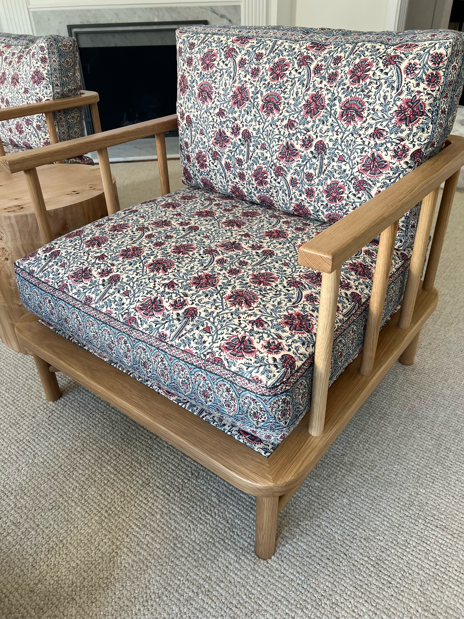 Customize the fabric on chair cushions for a one of a kind look. These beauties are ready for holiday guests. Fabric by @lisafinetextiles. 

#LTKstyletip #LTKhome #LTKHoliday
