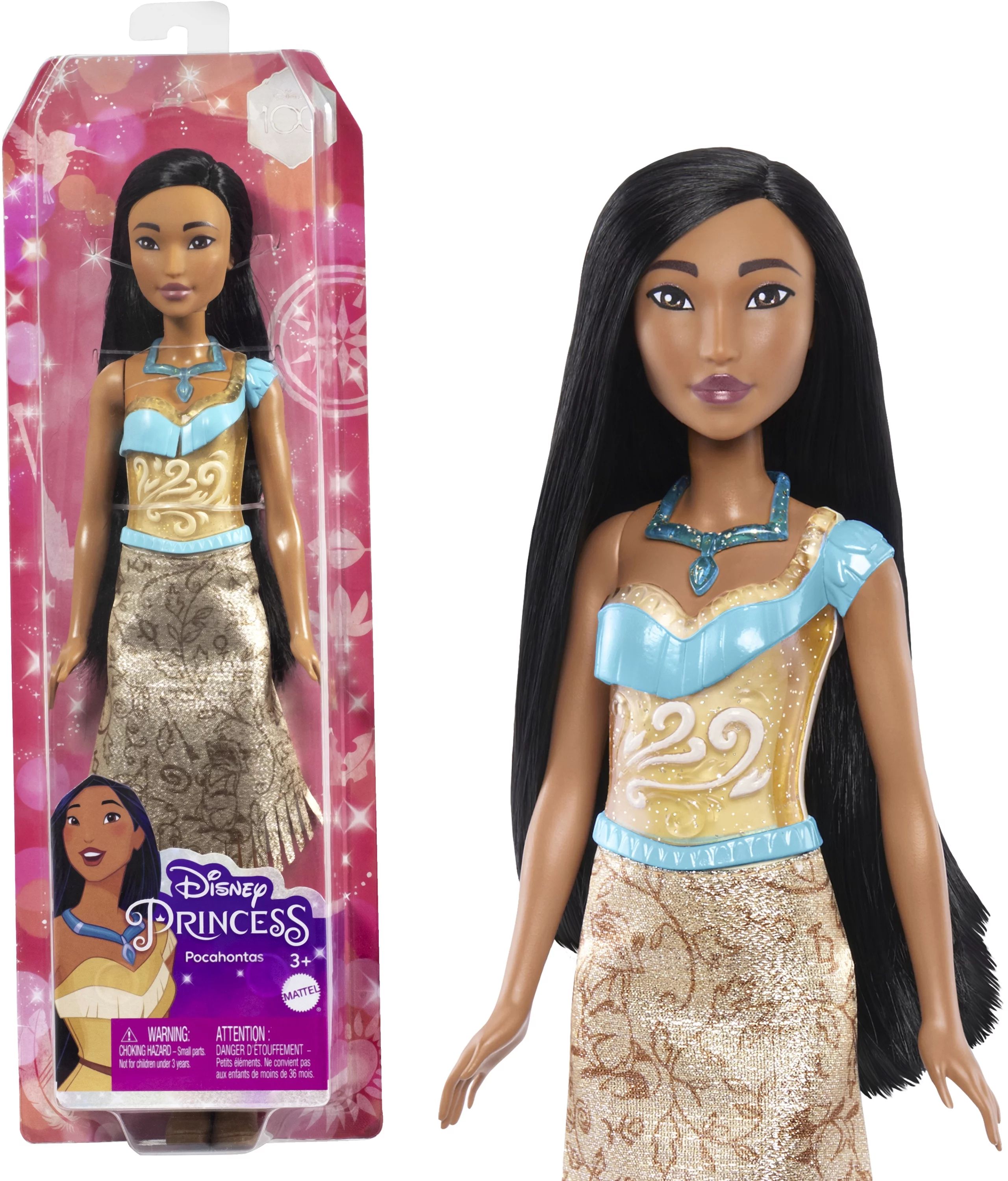 Disney Princess Pochontas Fashion Doll with Black Hair, Brown Eyes & Necklace Accessory - Walmart... | Walmart (US)