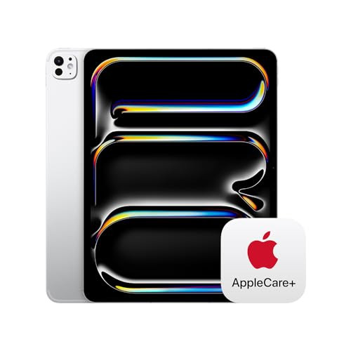 Apple iPad Pro 13-Inch (M4): Ultra Retina XDR Display, 1TB, Landscape 12MP Front Camera/12MP Back Camera, Wi-Fi 6E + 5G Cellular with eSIM, Face ID, All-Day Battery — Silver with AppleCare+ (2 Years) | Amazon (US)