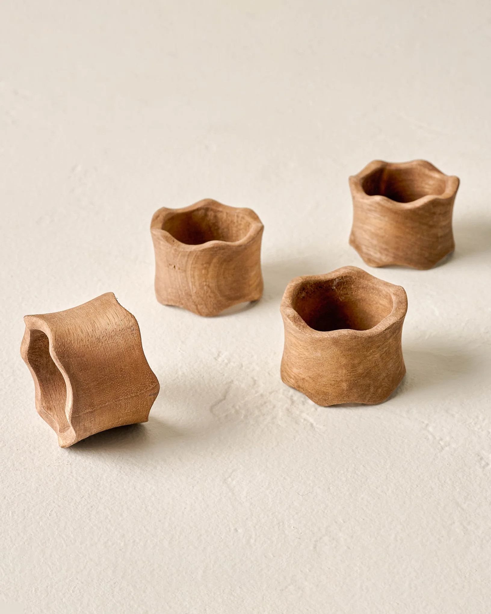 Antiqued Wood Napkin Ring Set of Four | Magnolia