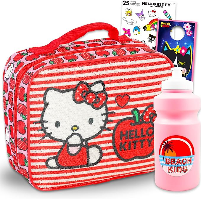 Hello Kitty Lunch Bag for Girls - Bundle with Sanrio Lunch Box Plus Stickers, Water Bottle, More ... | Amazon (US)