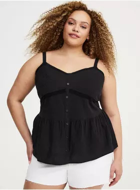Cotton Button Front Cami | Torrid (US & Canada)