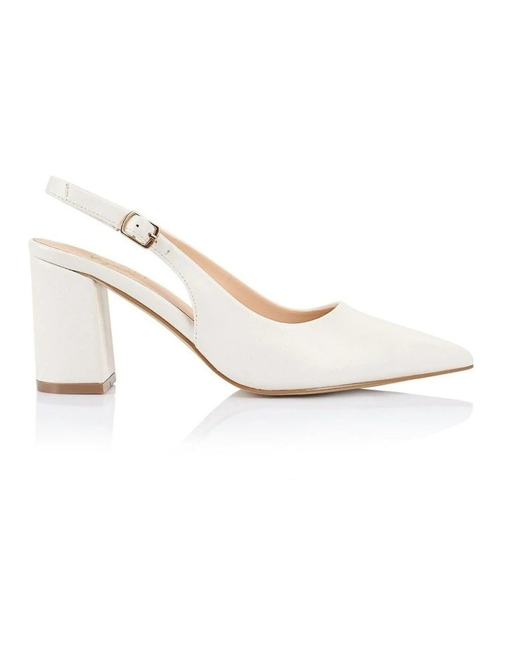 VeraliElio Slingback Block Heels in White | Myer