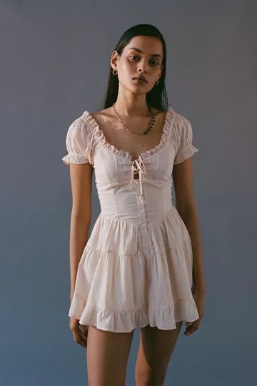 UO Lily Tiered Romper | Urban Outfitters (US and RoW)