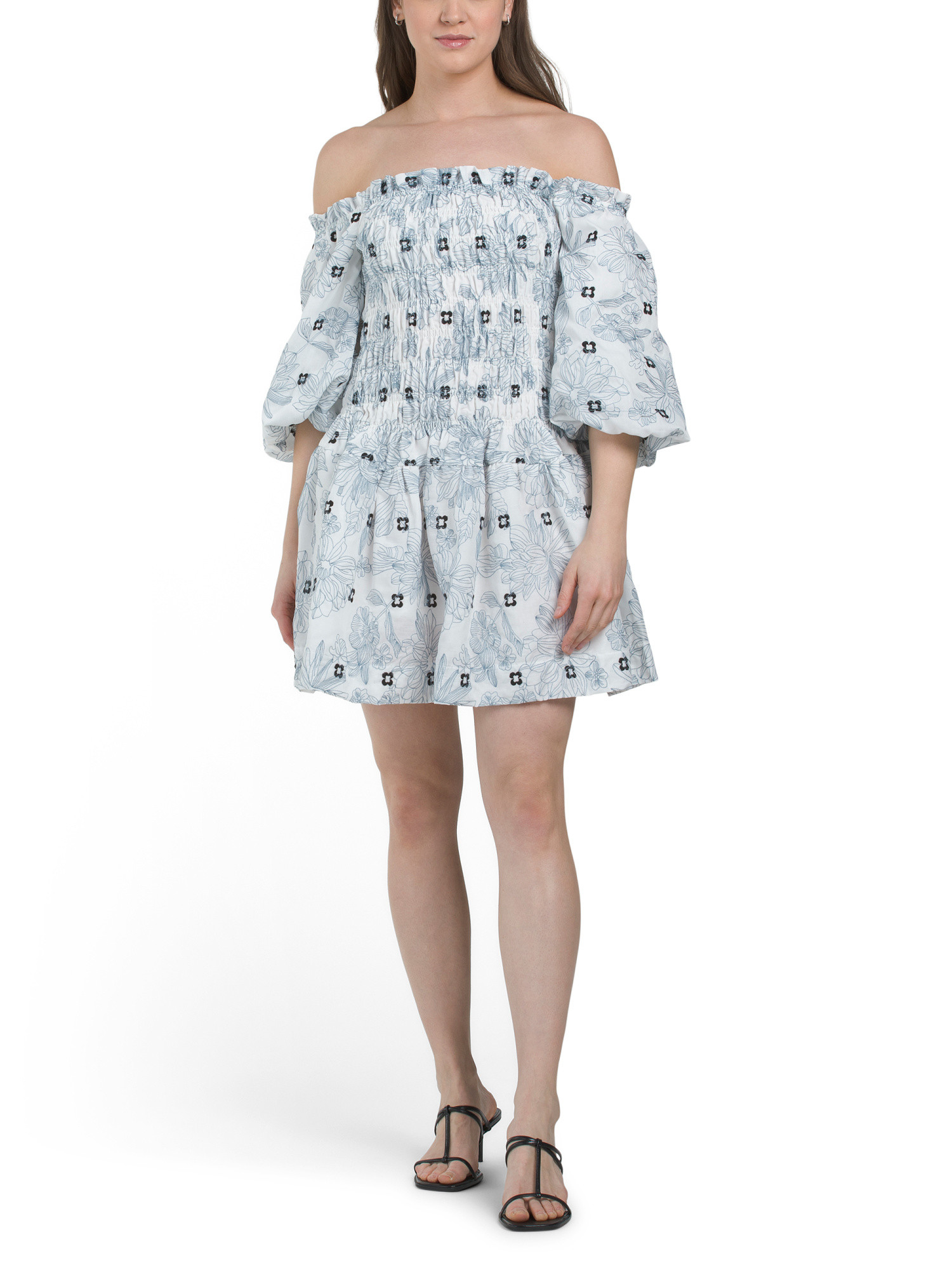 Jasmine Floral Embroidered Mini Dress | TJ Maxx