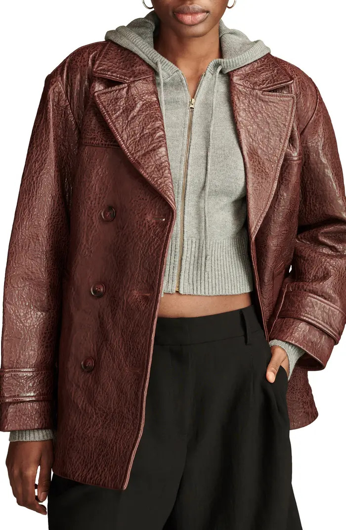 Marla Pebbled Leather Coat | Nordstrom