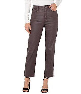 Liverpool Los Angeles Kennedy Coated Stretch Denim High Rise Cropped Jeans - 6 | Dillard's