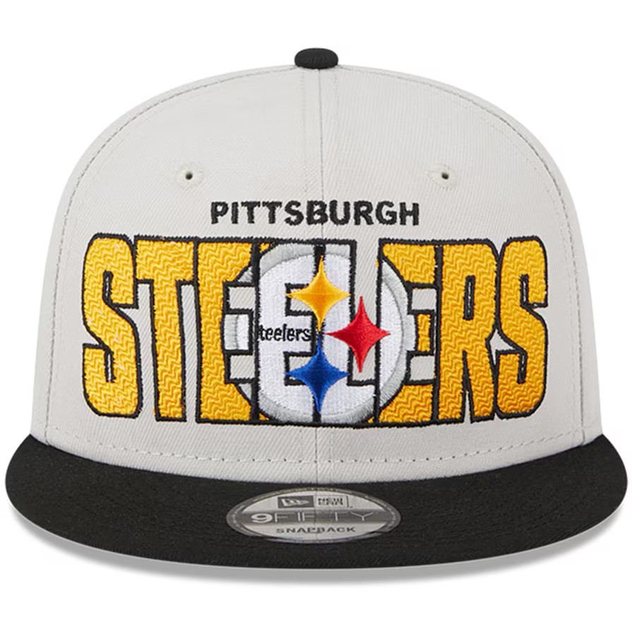 Pittsburgh Steelers New Era 2023 NFL Draft 9FIFTY Snapback Adjustable Hat - Stone/Black | Fanatics