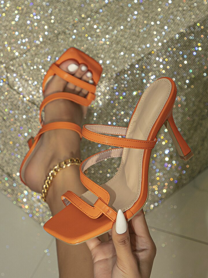 Funky Mule Sandals For Women, Cut Out Design Stiletto Heeled Sandals | SHEIN