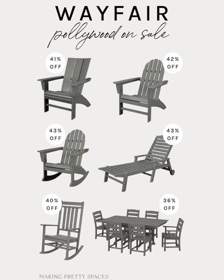 Shop this pollywood furniture on sale at Wayfair! Way day, big deal day, outdoor furniture, patio furniture, lounge chair, dining table set, outdoor, summer, sale

#LTKParties #LTKHome #LTKStyleTip