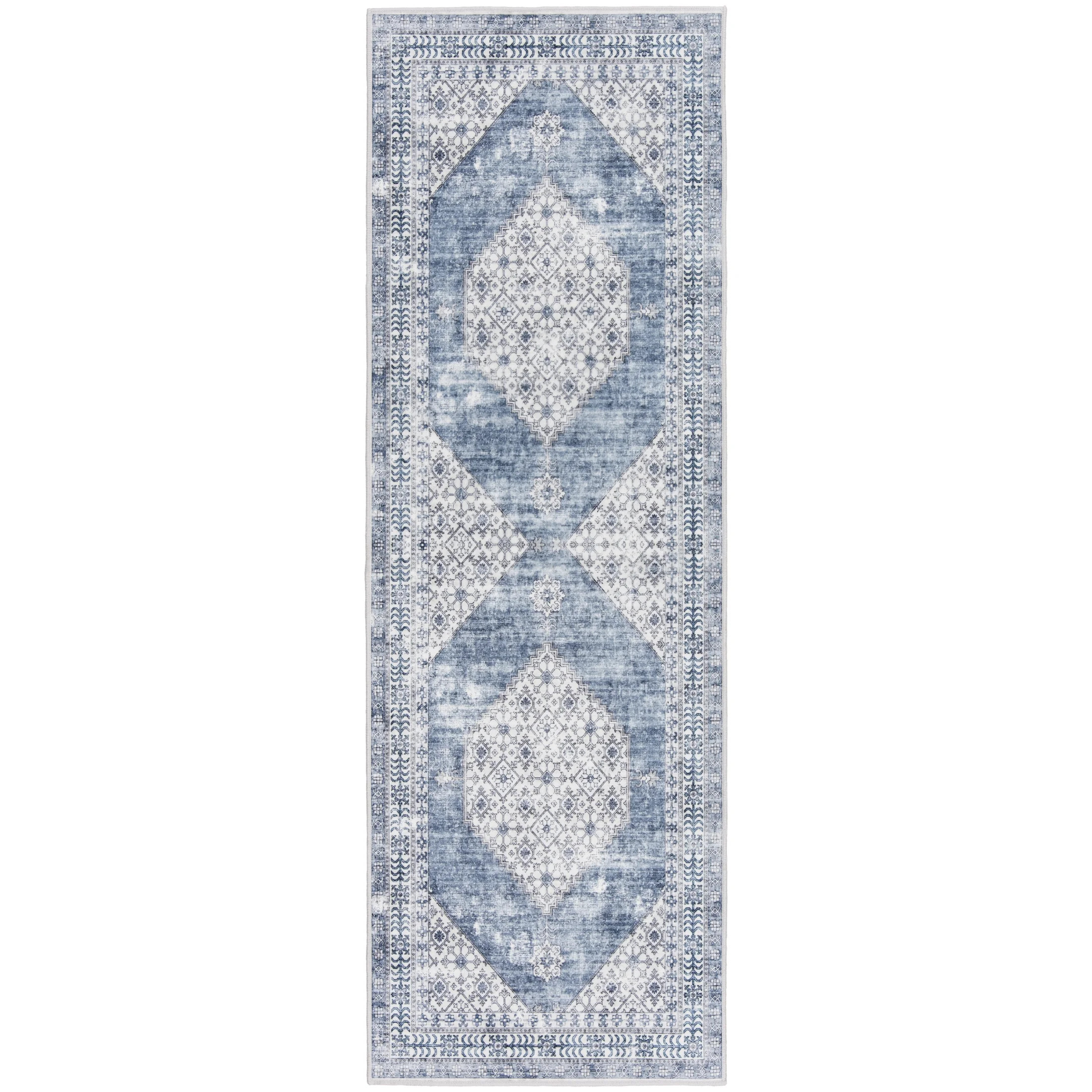 Home Decor Collection Washable Blue Persian Indoor Runner, 24"x72" | Walmart (US)