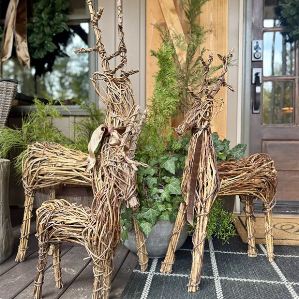 Vine Reindeer Statue | Antique Farm House