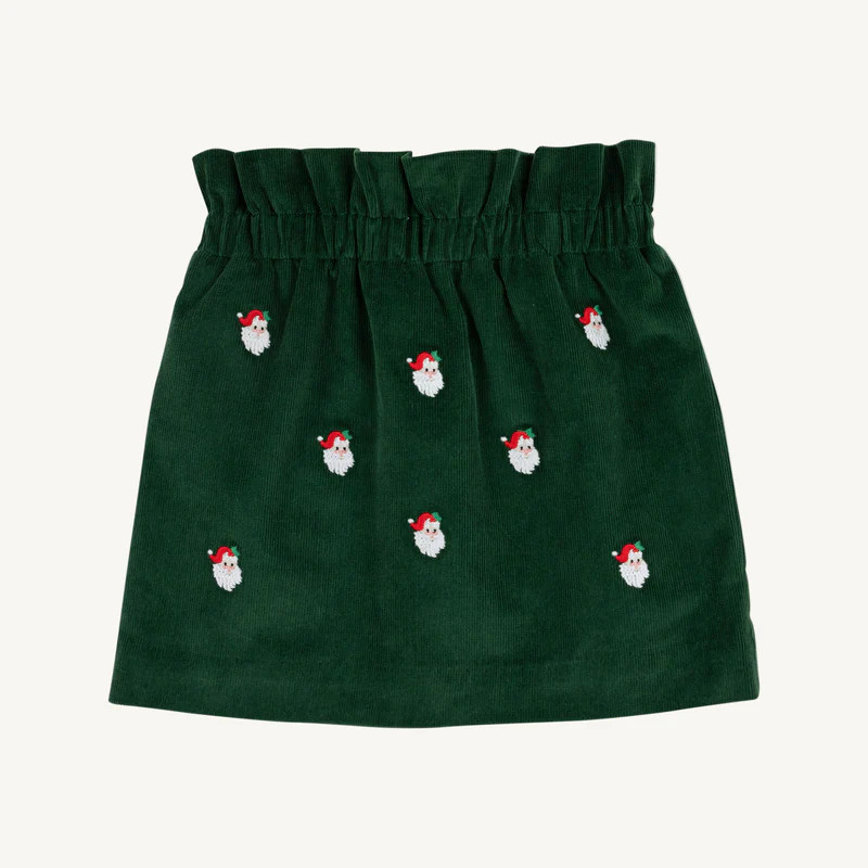 Critter Beasley Bag Skirt (Corduroy) - Grier Green with Santa Embroide | The Beaufort Bonnet Company