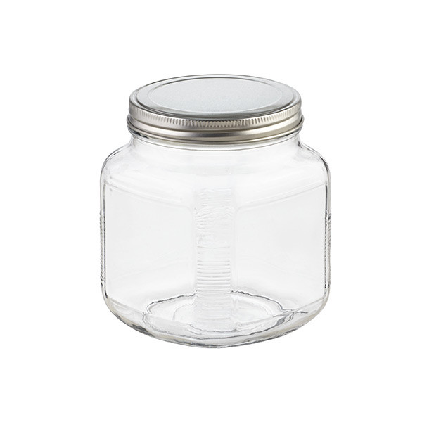 anchor 1 qt. Glass Cracker Jar Aluminum Lid | The Container Store