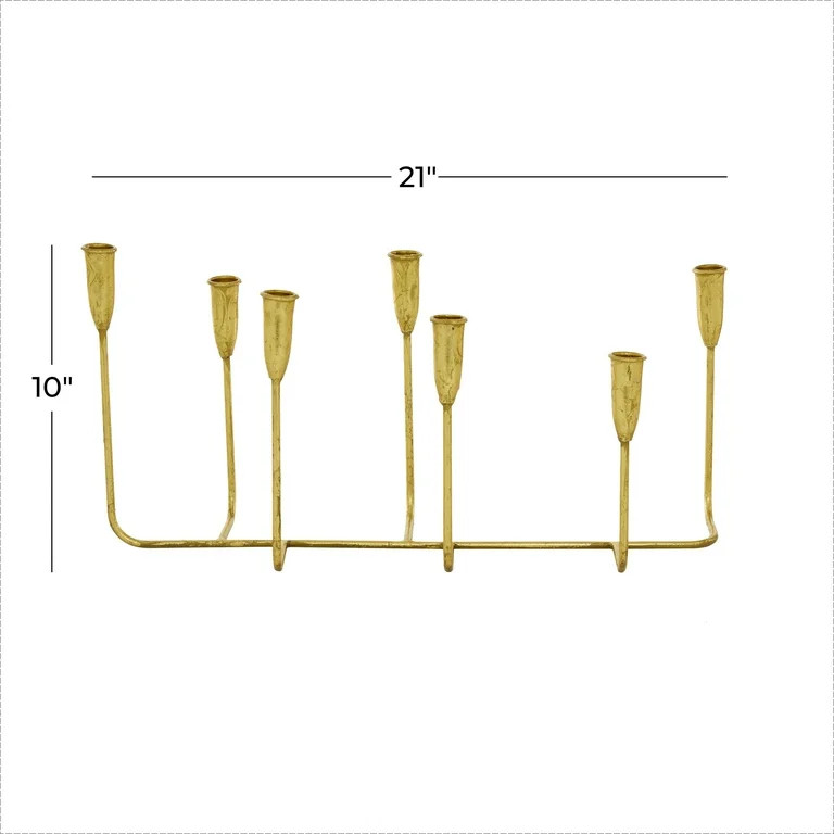 CosmoLiving by Cosmopolitan 7 Holder Gold Metal Slim Candelabra | Walmart (US)