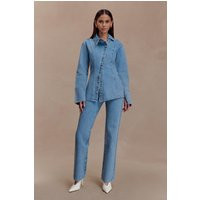 Janine High Waisted Straight Leg Jeans - Classic Blue I MESHKI I Size 32 | MESHKI US