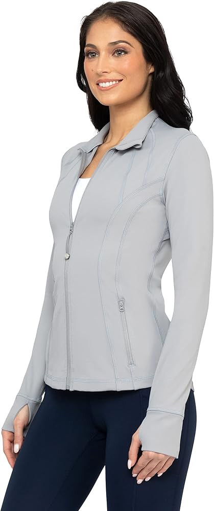 90 Degree By Reflex Full Zip Running Track Jacket Lightweight Athletic Slim Fit Jacket with Thumb... | Amazon (US)