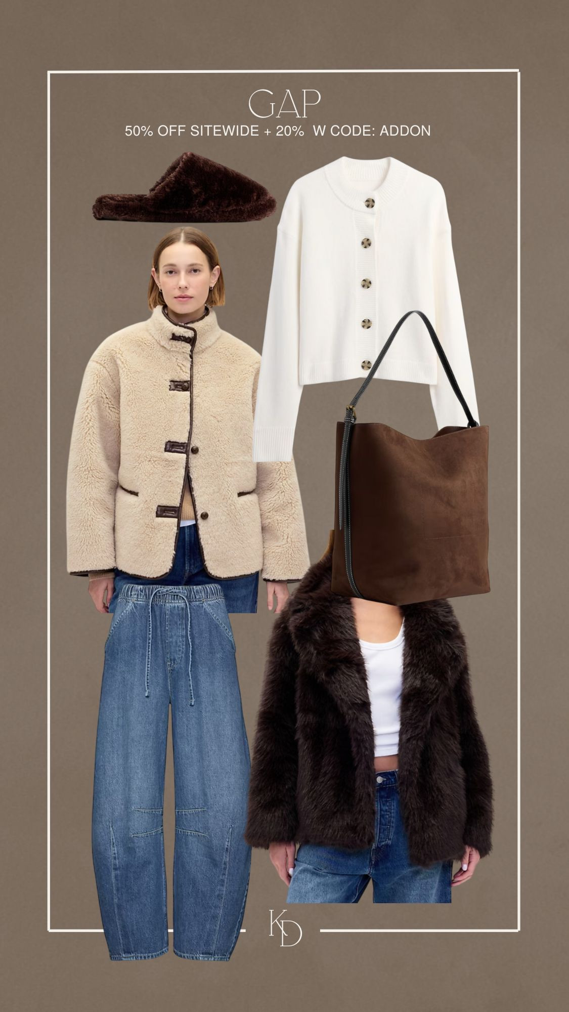 GAP Cyber Monday Sale!!! 50% off sitewide + 20% with code ADDON

#gapcanada #womensfashion #christmaspajamas #furcoat #wintercoat #fashionbasics #giftguideforher #jeans #gapfashion #gapfinds #suedebag #brownbag #outfit #30andoverfashion 

 #LTKCyberWeek #LTKGiftGuide #LTKSaleAlert