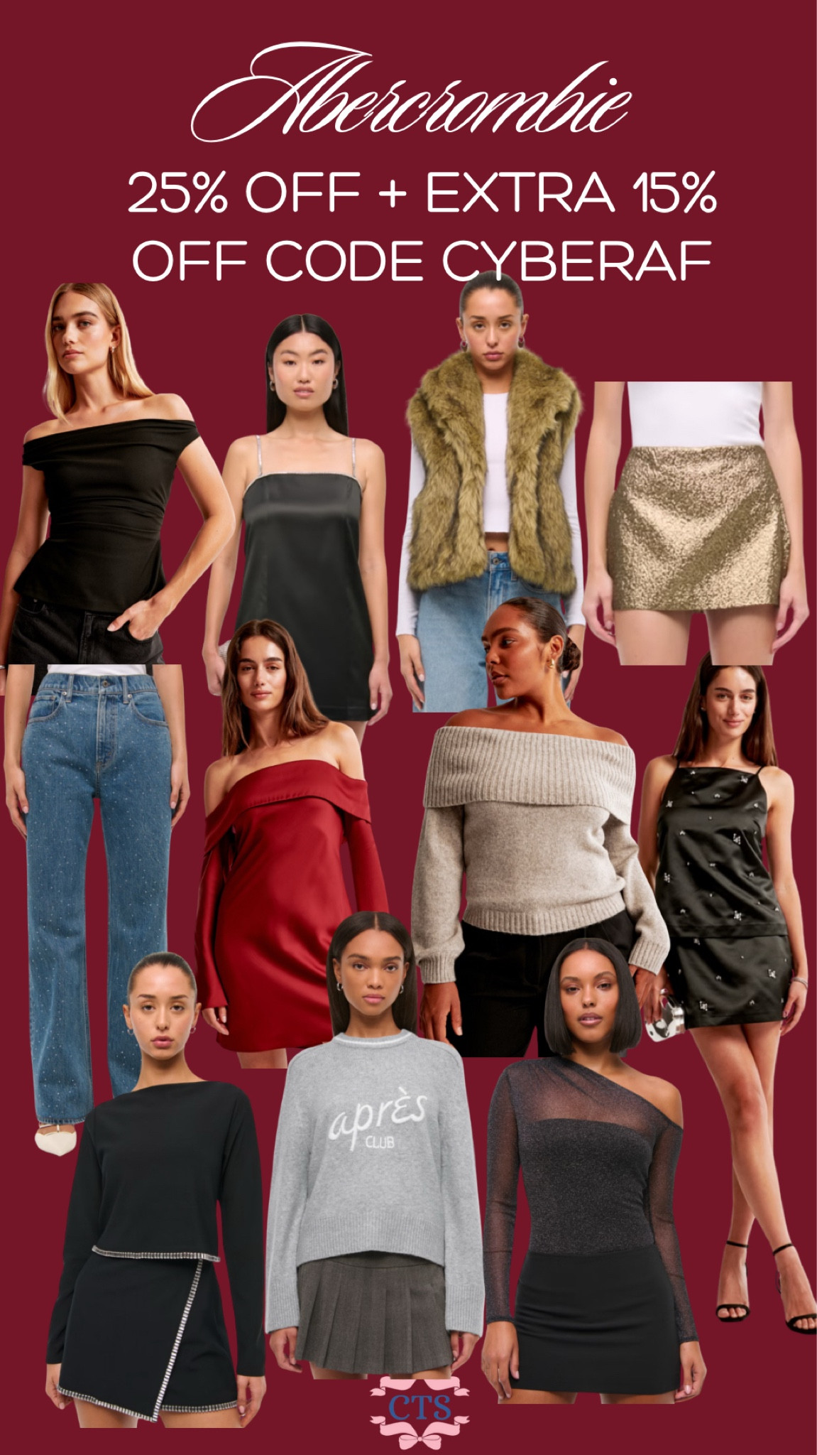 Abercrombie 25% off + extra 15% off code CYBERAF 

#LTKGiftGuide #LTKStyleTip #LTKHoliday