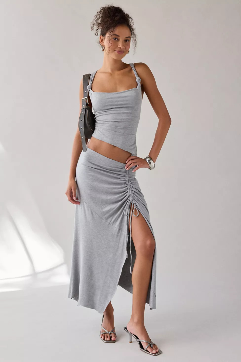 UO Avalon Asymmetric Jersey Knit Skirt 2-Piece Set | Urban Outfitters (US and RoW)