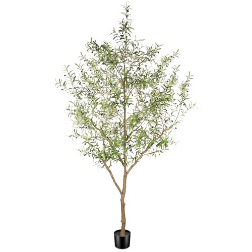 FEELEAD Faux Olive Tree 9ft - Realistic Artificial Olive Tree 9 Feet Indoor (108") - Tall Fake Plants Olive Trees Artificial Indoor with Natural Wood Trunk for Home Office Decor | Amazon (US)